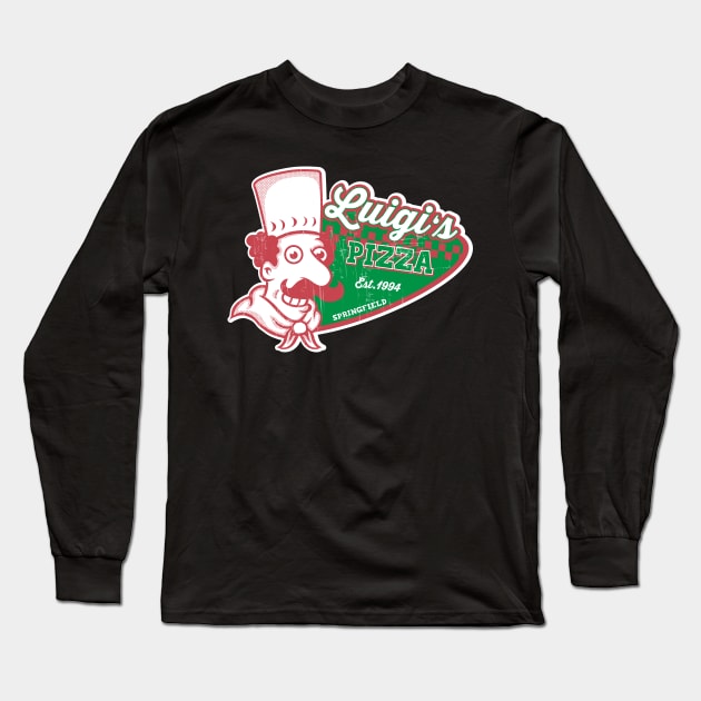 Luigi's Pizza Long Sleeve T-Shirt by carloj1956